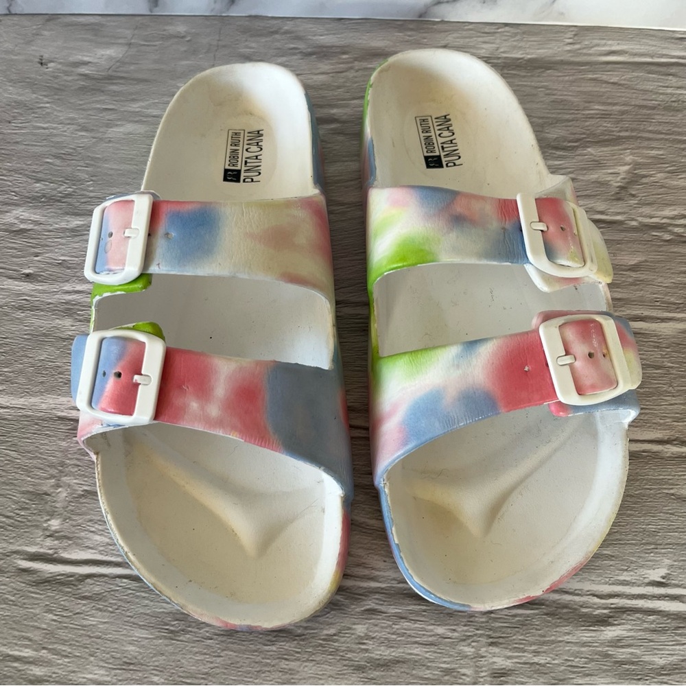 Robin Ruth Pastel Double Strap Slides - Picture 2 of 10